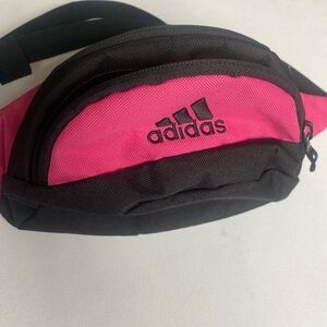 Adidas Black and Pink Belt Bag . Adjustable. Two compartments